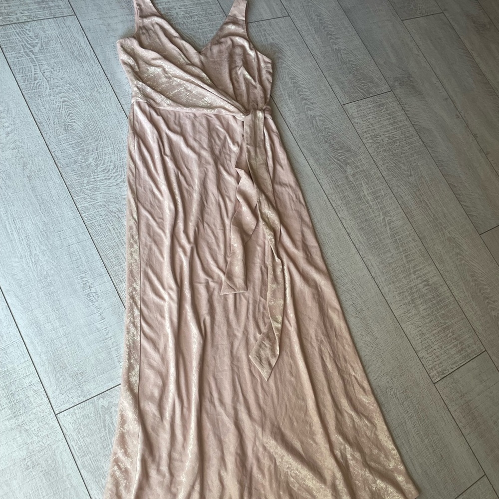 Lauren Ralph shimmer tie blush pink dress